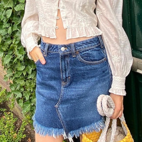 Nwt Free People raw fringe hem mini skirt - Picture 2 of 7